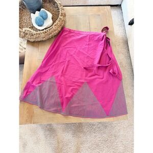 Unbranded Wrap Skirt Womens Fuchsia Pink Geometric Embroidered Midi L/XL